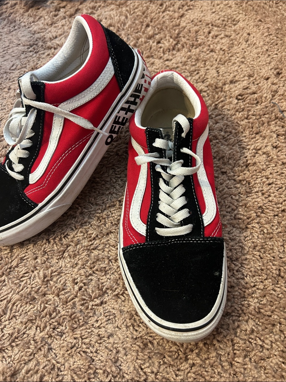 Vans Red, Black & White Old Skool Sneakers